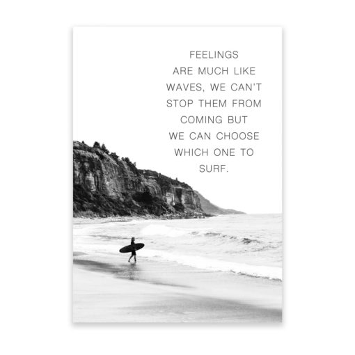feelings are waves quote wall art print