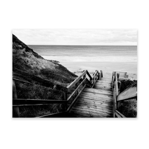 Bore Beach Steps LS - BW Wall Art Print
