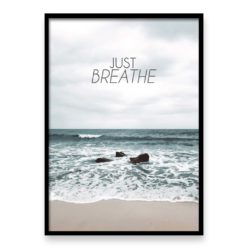 just breathe quote wall art print