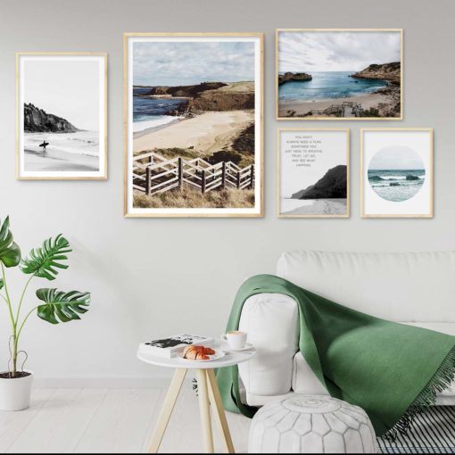Set of 5 Prints - Coastal Gallery Wall Art Prints