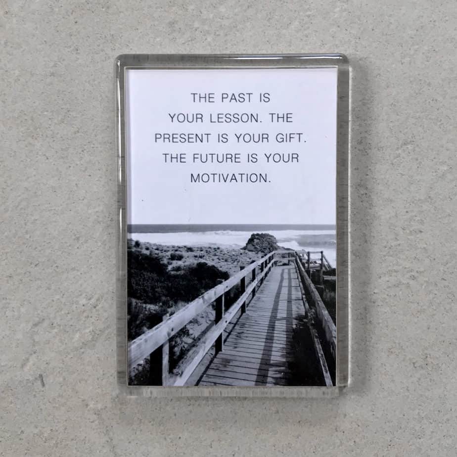 Quote: The past is your lesson. The present is your gift. The future is your motivation