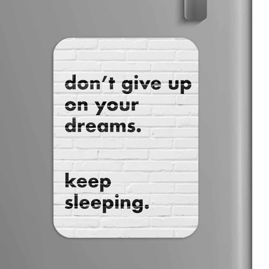 Quote: Don't give up on your dreams, keep sleeping