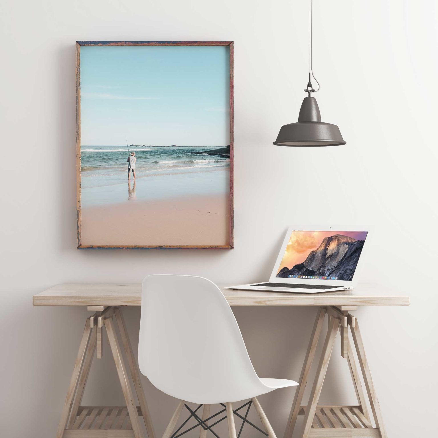 Beach Fisherman Wall Art Print