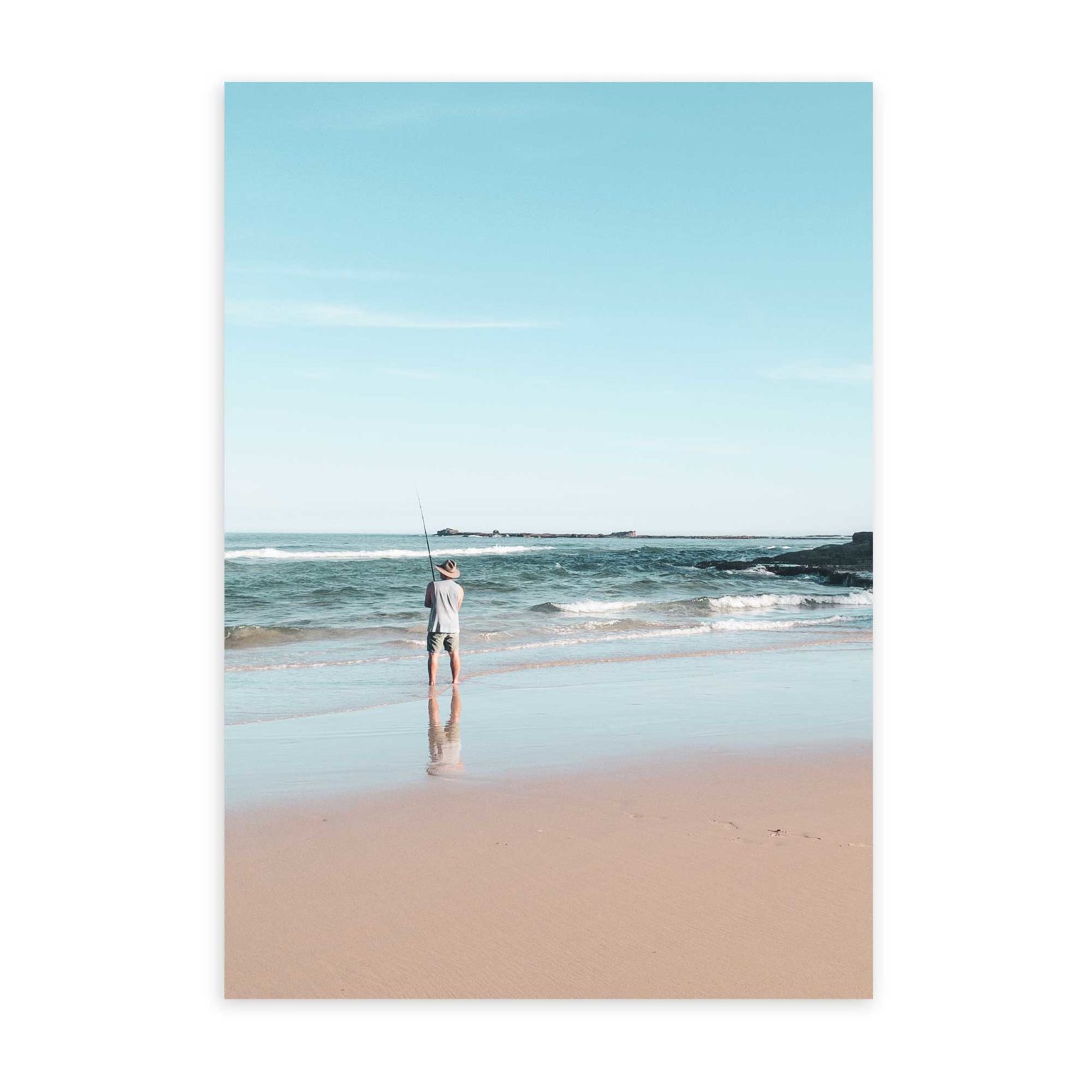 Beach Fisherman Wall Art Print